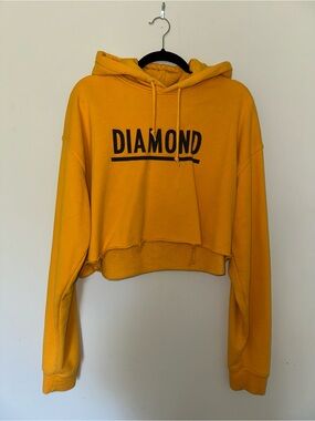 Diamond Supply Co. Mustard Yellow Cropped Hoodie